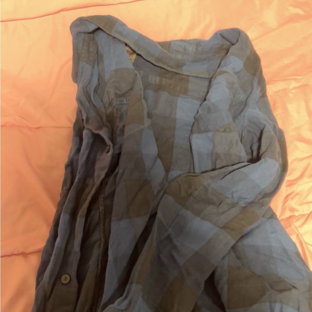 H&M Blue and Brown Long-Sleeved Top
